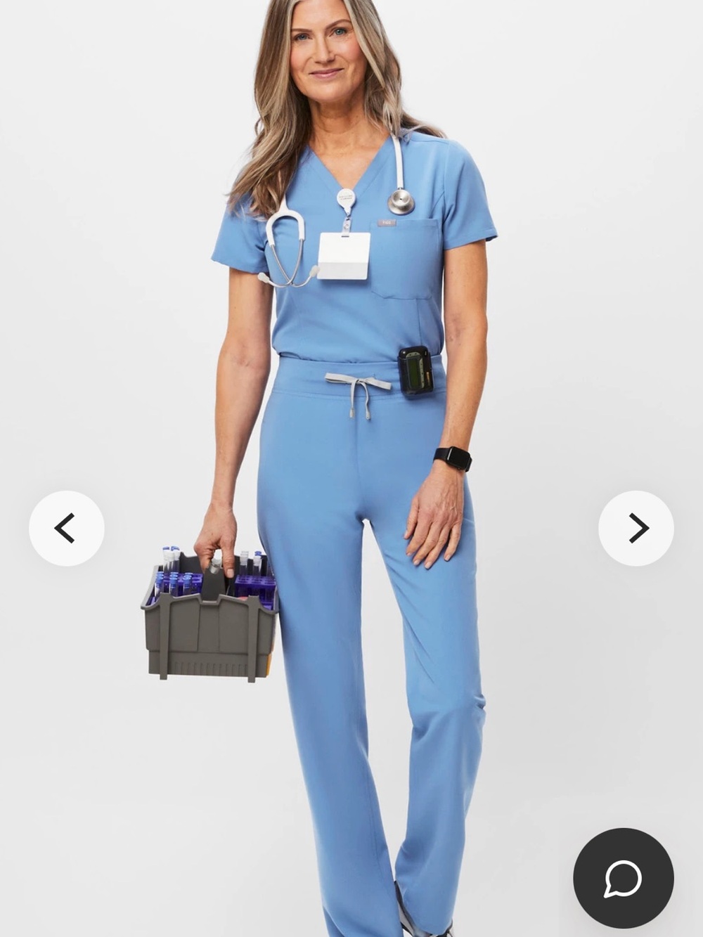 FIGS Women's XL Ceil Blue Catarina Top and Livingston Pants Like New